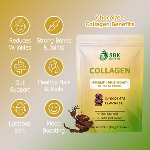 Colágeno en polvo con hongos Reishi para mejorar el estado de ánimo, en sobres portátiles, péptidos de colágeno, bajo en calorías, antienvejecimiento. - Product Image 3