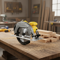 Scie circulaire sans balais 1200W, machine électrique pour la découpe du bois, diamètre de lame 185mm, profondeur de coupe max. 185mm, angle réglable DIY