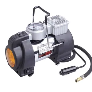 Compressor de ar portátil ac dc 12v, mini bomba de ar para pneus de carro, compressor de ar com luz led