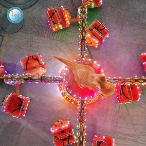Manège Dinosaure Coloré avec Éclairage LED pour Fêtes Foraines et Parcs <span class=keywords><strong>d</strong></span>'Attractions - Product Image 1