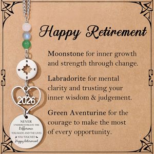 Regalo per la stagione delle lauree: <span class=keywords><strong>ciondolo</strong></span> a forma di cuore <span class=keywords><strong>con</strong></span> <span class=keywords><strong>bussola</strong></span> in acciaio inossidabile e catena in bambù - Product Image 3
