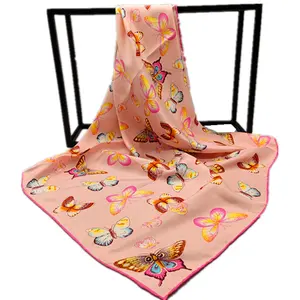 Женский модный платок из чистого шелка атласный дизайнерский 100% шелковый шарф и шаль