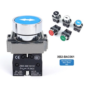 XB2-BA3361 22mm 1NO फ्लैट वसंत वापसी Latching स्वयं ताला Resetting निशान के साथ क्षणिक बंद शुरू प्लास्टिक पुश बटन swith - Product Image 1