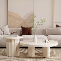 Table basse en bois style crème moderne avec design décoratif pour petits appartements et hôtels, meubles de salon