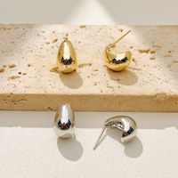 Boucles d'oreilles en laiton de forme goutte d'eau haut de gamme - Accessoires luxueux et simples