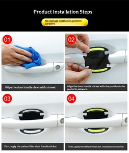 Autocollants réfléchissants de sécurité pour <span class=keywords><strong>voiture</strong></span>, protections de poignées de porte, films anti-collision pour rétroviseurs, film vinyle protecteur automobile - Product Image 6