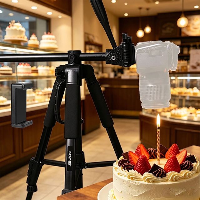 Zomei 158cm Camera Tripod for Overhead Video Recording, Horizontal Long Extendable Boom, 360° Rotation Phone Tripod Stand.