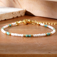 Pulsera Bohemia Go2BoHo con Diseño Original en Forma de Bola, Colorida, con Cuentas de Piedras Semipreciosas Naturales y Perlas, de Cobre, Regalo para Mujer