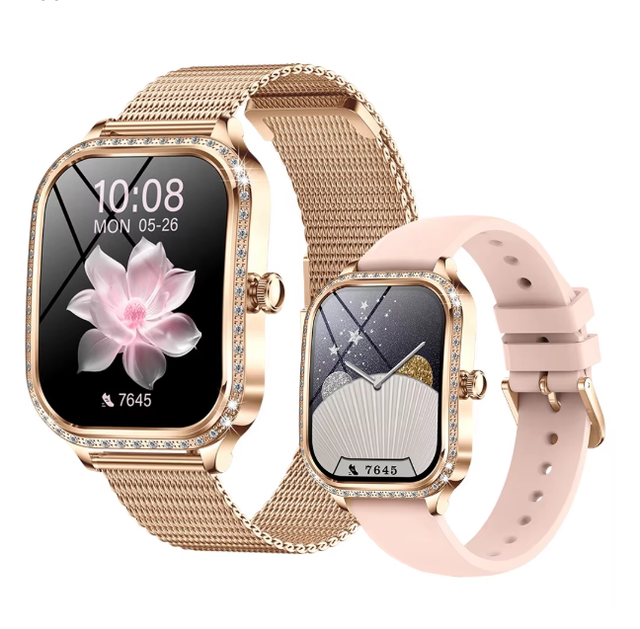 1.75 Inch Fashion Ladies Smart Watches MK88 Heartrate Blood Pressure BT Call Reloj Intelligent Fitness Tracker Watches for Women