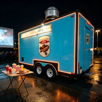 Remorque alimentaire commerciale avec ventilateur de toit, machine à popcorn et comptoir pour la vente de popcorn dans les cinémas de Californie