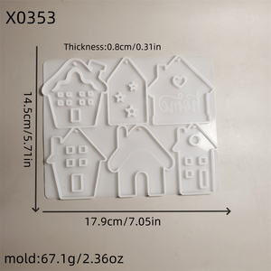 Moldes de fundición de resina hechos a mano para adornos decorativos DIY estilo Ins molde de llavero de Casa de silicona X0353 - Product Image 4