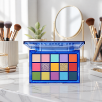 Palette de fards à paupières 15 couleurs, imperméable, lumineuse, métallique, à base de plantes et minéraux, maquillage durable, soyeux, lisse, formule en poudre haute pigmentation
