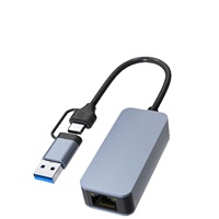 Conjunto de Adaptadores USB a Ethernet - USB A, USB C, Doble Cabezal para Computadora Portátil y de Escritorio, Conexión de Red Gigabit Estable de 1000 Mbps