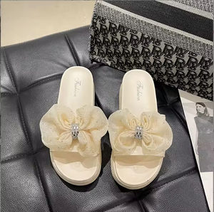 Sandales et mules fantaisie à nœud floral pour femmes, tendance mode estivale, mules compensées pour la plage - Product Image 3