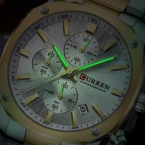 CURREN 8490 Orologio da <span class=keywords><strong>Uomo</strong></span> in <span class=keywords><strong>Acciaio</strong></span> Inossidabile Business a 6 Lancette <span class=keywords><strong>Cronografo</strong></span> al Quarzo Casual di Lusso alla Moda con Data Relogio Masculino - Product Image 6