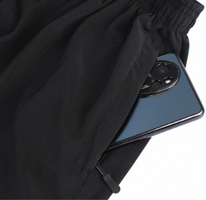 Pantalon court à 7 points en soie glacée de haute qualité pour hommes, trois poches, logo personnalisé, cordon de serrage moyen, à la mode, décontracté, couleur unie - Product Image 3