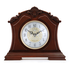 European Style Solid Wood Table Clock Dome Shape Hourly Chime Retro Wooden Clock 1033A - Product Image 3