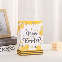 Abeja fiesta favores miel abeja bolsas de regalo dulce como puede abeja bolsa de dulces con asa para fiesta de cumpleaños suministros de ducha de bebé