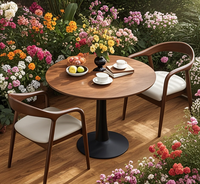 Ensemble de tables basses modernes rondes en bois massif et panneaux de densité, réglables, écologiques et durables, pour salon, bureau à domicile, hôtel