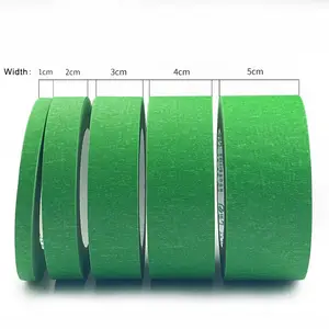 Custom Wholesale Crepe Paper Tapes Rubber Green Color Automotive Masking Tape For Jumbo Roll Strong Glue