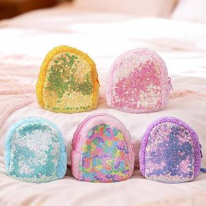 Sac à dos porte-monnaie en peluche de haute qualité pour enfants, motif dessin animé mignon, portable, avec fermeture éclair, multicolore, en polyester/coton, avec porte-clés - Product Image 1