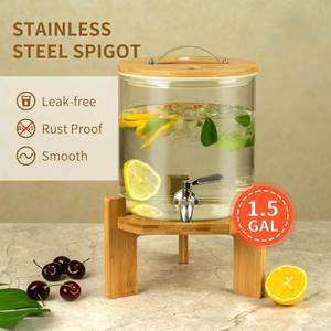 Distributeur de boissons en verre borosilicate de qualité alimentaire à 100 % avec robinet, distributeur de boissons en verre - Product Image 2