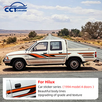 Autocollant latéral pour Toyota Hilux 4x4 Double Cab 1994 – Décalcomanie de carrosserie, bandes et lignes en vinyle