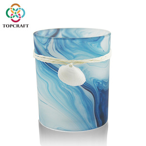 Vintage Votive Cylinder <strong>Candle</strong> <strong>Holders</strong> Jar <strong>Windproof</strong> Glass Candlestick Sky Blue Glass <strong>Candle</strong> <strong>Holder</strong> - Product Image 4