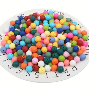 Food Grade15mm Accesorios de juguete para bebés Accesorios de cadena anticaída Pulseras al por mayor Cuentas masticables de silicona circulares - Product Image 2