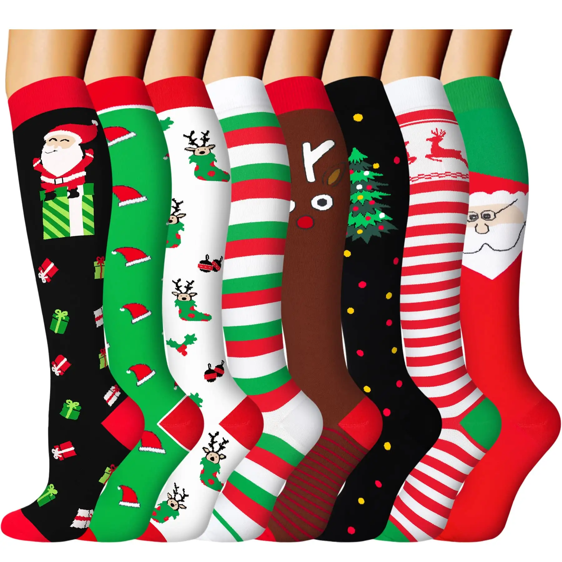 Halloween Christmas socks holiday medical custom designer nurse socks compression stockings