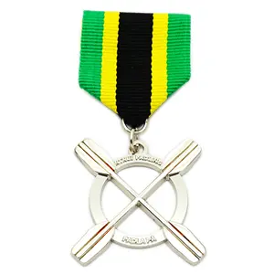 Médaille de course de sport en métal personnalisé de haute qualité de jeu d'honneur Club personnalisé médailles d'école en or moulées sous pression et insigne avec ruban