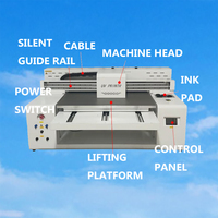 Impresora UV de cama plana de inyección de tinta de 4 cabezales para L800, 90x60cm, multifunción, para cuero, flex, tubos de huevo y señalización, con recubrimiento sin limpieza