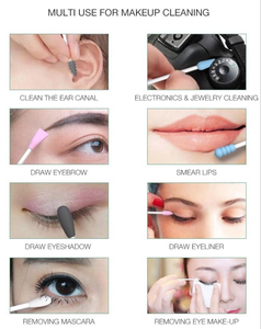 Coton-tiges réutilisables en coton pour les oreilles, ensemble <span class=keywords><strong>de</strong></span> bâtonnets multi-embouts en silicone avec support portable pour le nettoyage du maquillage, logo personnalisé OEM - Product Image 5