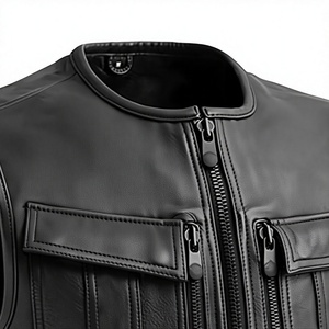 Chaleco Clásico de Cuero para Hombre, Estilo Motero, Transpirable, Invierno, Estilo Urbano, 100% Suave y Cómodo - Product Image 3