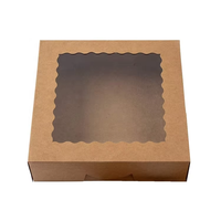 Boîte à brownies carrée personnalisée en papier kraft avec fenêtre 7x7x1,5, emballage pour boulangerie, qualité alimentaire