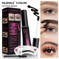 Kit de teinture pour sourcils peel-off longue tenue 3 jours, imperméable et anti-bavures, gel teinté hybride noir et brun avec pinceau