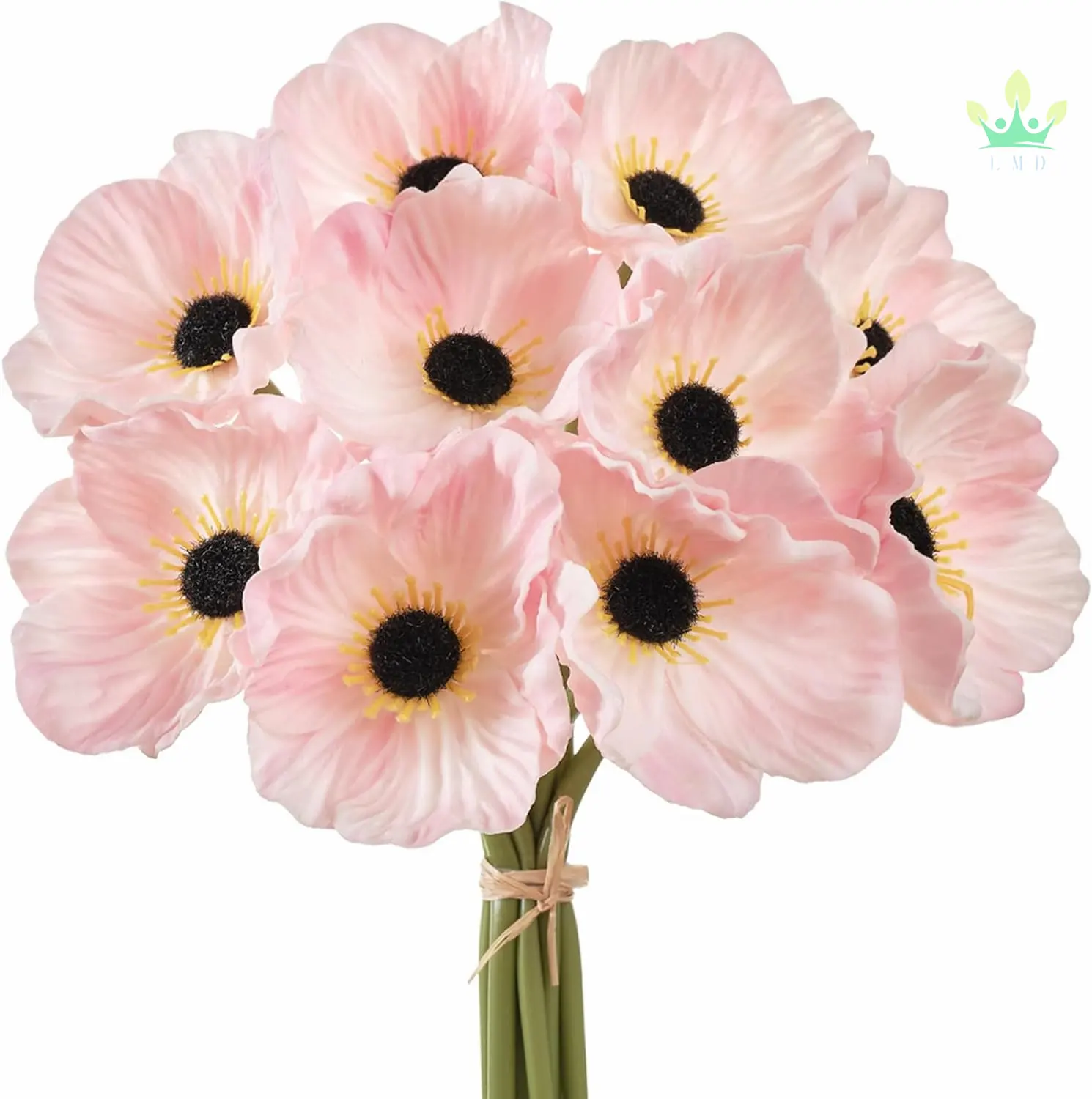 10pcs Pink Artificial Poppy Flowers for Memorial Day Veterans Day Home Kitchen Wedding Decorations
