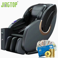 JINGTOP Chaise de massage commerciale à gravité zéro en cuir PU intégral avec accepteur de devises mondial, pour la vente en libre-service, avec chaîne d'approvisionnement fiable