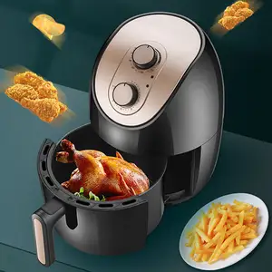 5L Round Plastic Air Fryer With Digital Control Knob Electric Power Oil-Free Easy Clean For Household Hotel Use