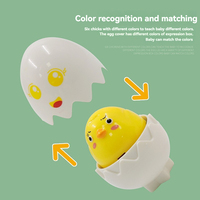 6PCS Press to Sound Oeufs géométriques avec émoticônes Jouet d'apprentissage pour les tout-petits Développement de la motricité fine Jouet assorti Cadeau de Pâques