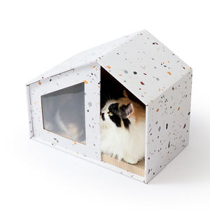 Katzenspielhaus & Zuhause Karton Katzenhaus mit Kratzer Katzenkartonhaus - Product Image 2