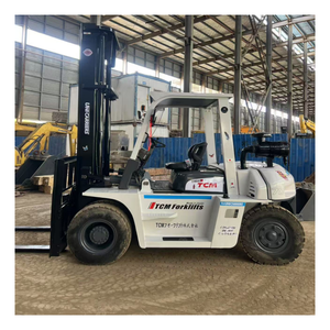 Carretilla elevadora usada en buen estado TCM FD70 FD80 FD100 de 7 toneladas, 8 toneladas y 10 toneladas con palanca de cambios lateral a la venta - Product Image 1
