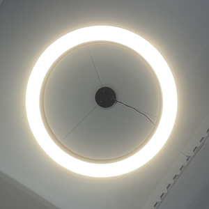 Lustre géométrique industriel en fer rond moderne 500 mm, éclairage LED moderne pour la maison, luminaire suspendu LED personnalisé, cercle LED <span class=keywords><strong>doré</strong></span> - Product Image 2