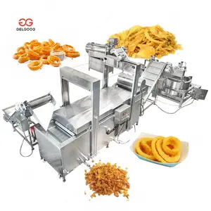 Endüstriyel sürekli çıtır soğan arpacık pul fritöz kızarmış soğan cips kızartma makinesi