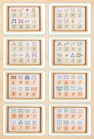 Kit de Matemáticas Todo en Uno para Preescolares, Bloques de Conteo de Números del 0 al 10, Manipulativos Matemáticos Temáticos con Tarjetas de Actividades