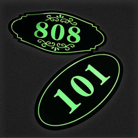 Plaques de numéros de maison personnalisées en acrylique lumineuses qui brillent dans le noir, autocollantes, pour hôtel, restaurant, dortoir, usage domestique
