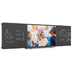 Placa de parede inteligente de 75 polegadas, 4k led, tela de toque inteligente, tudo em um pc, escola, interativa, nano quadro-negro para escola