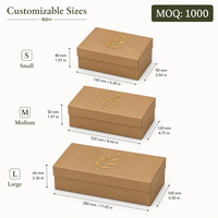 Boîte cadeau en papier kraft rigide avec couvercle et base, logo personnalisé, écologique, luxe, emballage en carton brun, boîte en deux parties, vente en gros