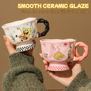 Tazze da Caffè e Bicchieri per Latte <span class=keywords><strong>SpongeBob</strong></span> <span class=keywords><strong>SquarePants</strong></span> da 360ml con Impugnatura per Uso Domestico, Regali, Feste e Bicchieri per Bambini - Product Image 6