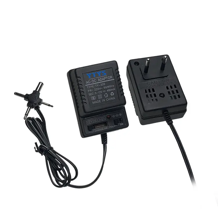 3-12v 400ma Adjustable power adapter 3v 4.5v 6v 7.5v 9v 12v Gear adjustment